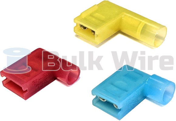 500x 6.3 Recepticle Blue Insulated 90 Degree Flag Connector Terminal Electrical 