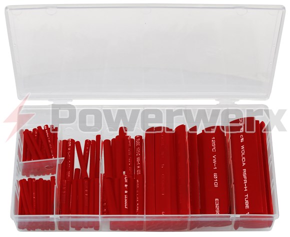 Picture of 127 Piece Assorted Heat Shrink Tubing Kit Red Color by Powerwerx