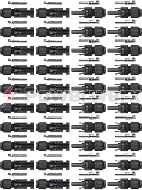 Picture of 20 Pairs MC4 Male/Female Solar Panel Cable Connectors