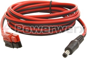 Picture of 2.1mm Straight DC Coaxial Power Plug to Powerpole Adapter 6 ft.