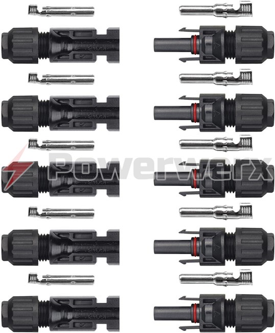 Picture of 5 Pairs MC4 Male/Female Solar Panel Cable Connectors