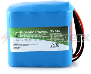 Picture of Bioenno BLF-1203W 12V, 3Ah Lithium Iron Phosphate (LiFePO4) Battery, PVC