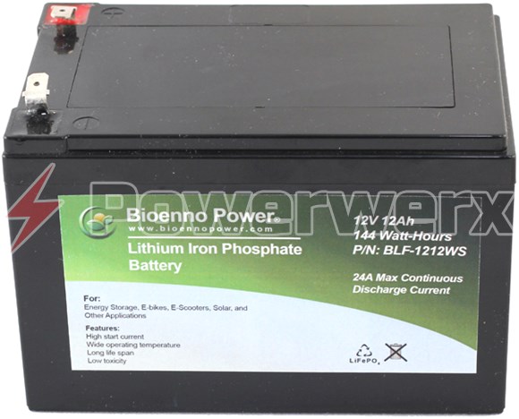 Picture of Bioenno BLF-1212AS 12V, 12Ah Lithium Iron Phosphate (LiFePO4) Battery, ABS