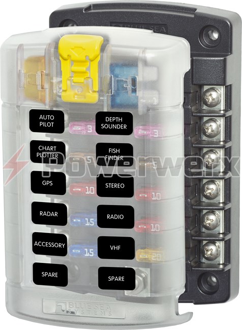 Picture of Blue Sea 5029 12 Circuit Blade Fuse Block with Cover