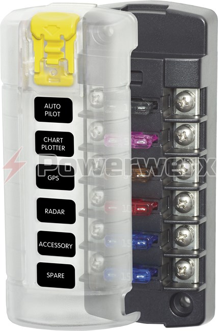 Picture of Blue Sea 5035 6 Independent Circuit Fuse Block with Cover
