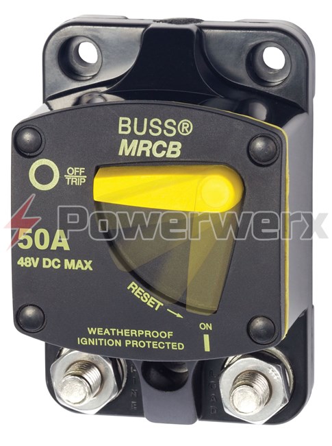 Picture of Eaton Bussmann 187F Series Resettable Waterproof Circuit Breaker Surface Mount, 50A