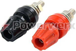 Picture of Heavy Duty Binding Post Red/Black Pair for 1/4" Ring Terminals (M6)