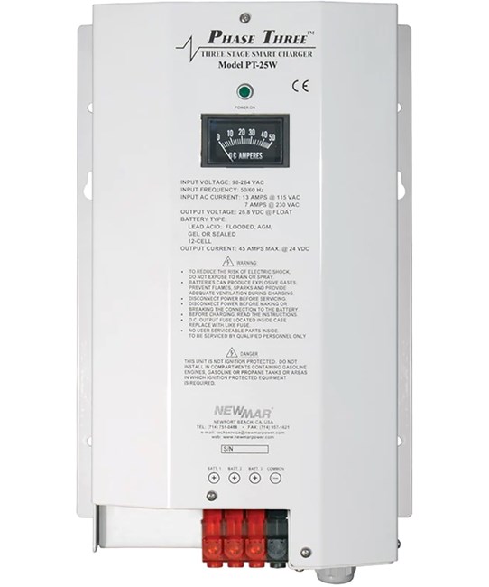 Picture of Newmar Phase PT-25W Phase Three PT Series Battery Charger (Volts: 12, Amps: 25)