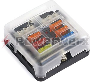 Picture of Powerwerx 6 Circuit Blade Fuse Block with Negative Bus
