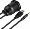 Picture of Powerwerx Panel Mount Combination USB 2.0 and 3.5mm Stereo Jack with 6 ft. Extension Cables