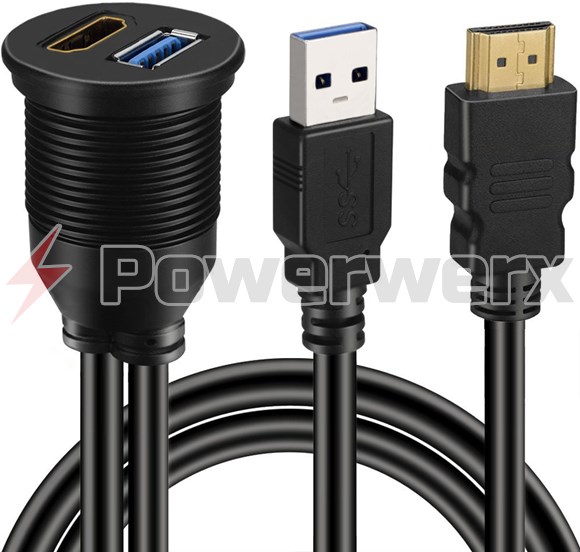 Cable Length: 50cm, Color: Black ShineBear 10pcs 50cm HDMI 1.4 Female to Female Socket Panel Mount Extension Adapter Cable Cord 