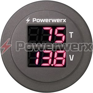 Picture of Powerwerx Panel Mount Combo Temperature and Volt Meter