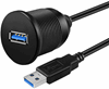 Picture of Powerwerx Panel Mount Single USB 3.0 Male to Female with 6 ft. Extension Cable