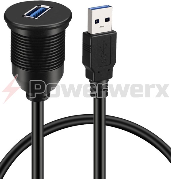 Powerwerx Mount Single USB 3.0 Male to Female with 6 ft. Extension Cable | Powerwerx