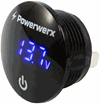 Picture of Powerwerx PanelDome-Blue LED Volt Meter, Battery Percentage Display, Waterproof, On/Off switch, 12/24V System