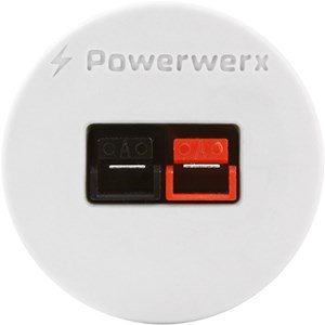 Picture of Powerwerx PanelPole1-White, Panel Mount Housing for a Single Powerpole Connector with a Weather Tight Cover in White