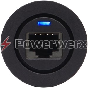 Picture of Powerwerx PanelRJ45 Panel Mount RJ45 Bulkhead with LED Power Indicator Light