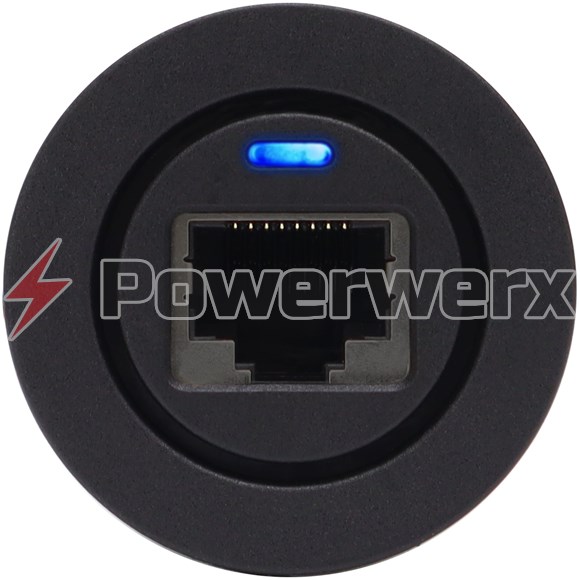 Picture of Powerwerx PanelRJ45 Panel Mount RJ45 Bulkhead with LED Power Indicator Light